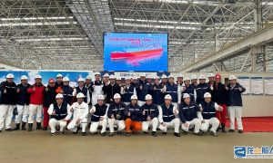 招商工业海门基地承建18万方LNGC二号船开工