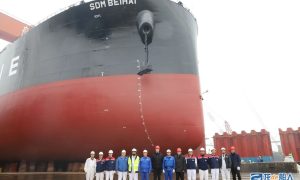 中船澄西扬州船舶70000吨木屑船提前4天下水